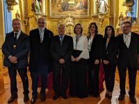 Premiados y representantes de la Academia durante el acto de inauguracin